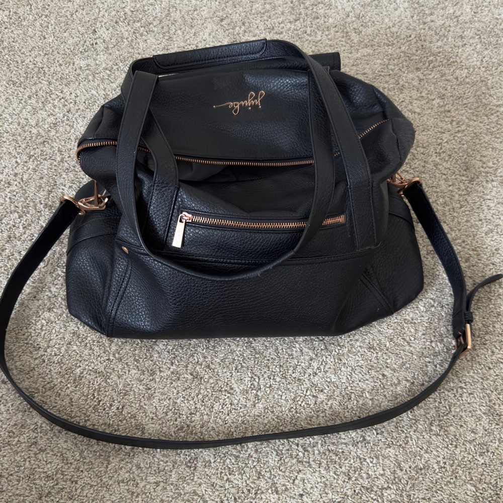 Jujube Wherever Weekender black vegan leather diaper bag - Picture 5 of 16